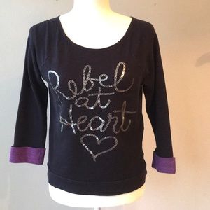 Stranded 3/4 Sleeves “Rebel at heart” T-shirt top
